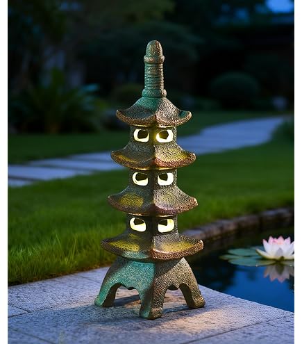 Amazon.com: Sdeetesamjun Japanese Pagoda Stone Lantern, Stacked